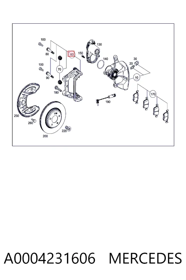 Скоба супорту заднього A0004231606 Mercedes