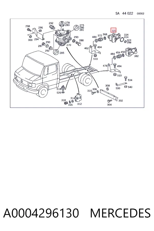 Роз'єм (головка) шлангів пневмосистеми A0004296130 Mercedes