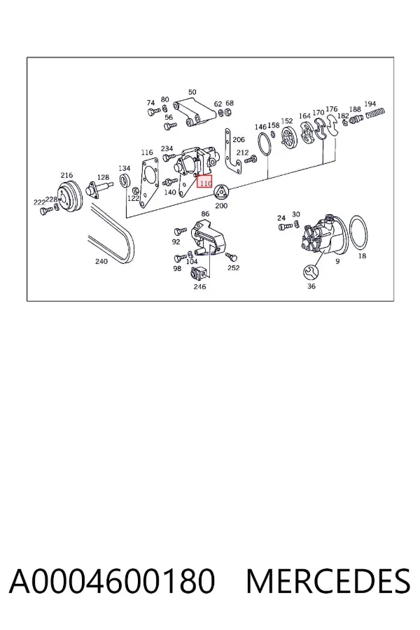 Насос ГУР A0004600180 Mercedes
