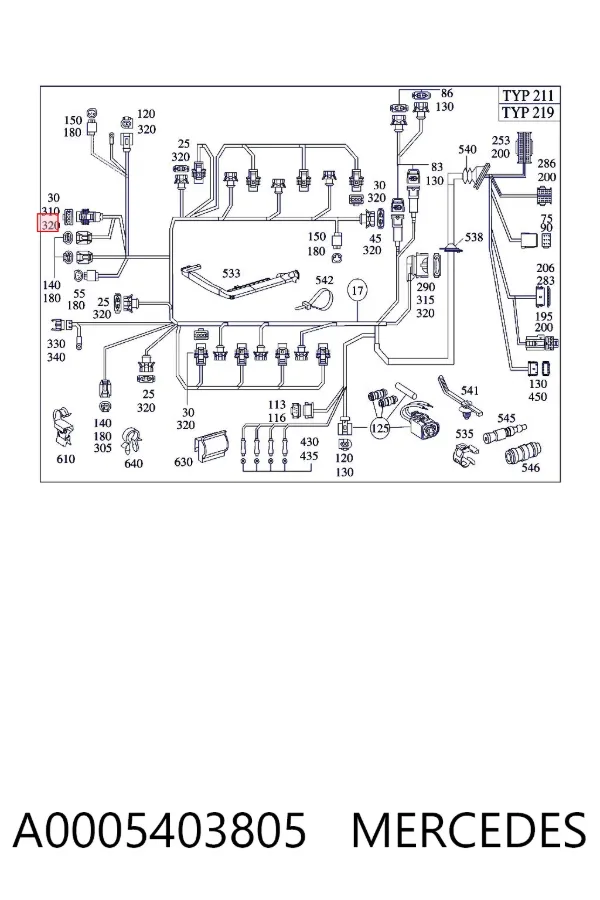 Пін (наконечник) дроту A0005403805 Mercedes