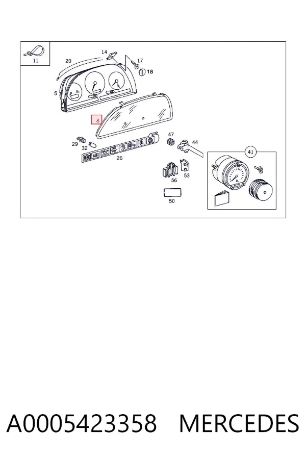 Скло щитка приладів A0005423358 Mercedes