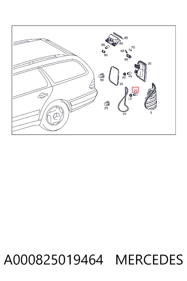 Лампочка A000825019464 Mercedes