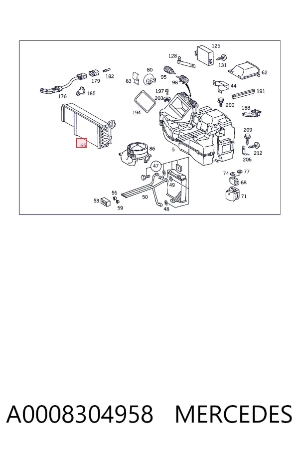Випаровувач кондиціонера A0008304958 Mercedes