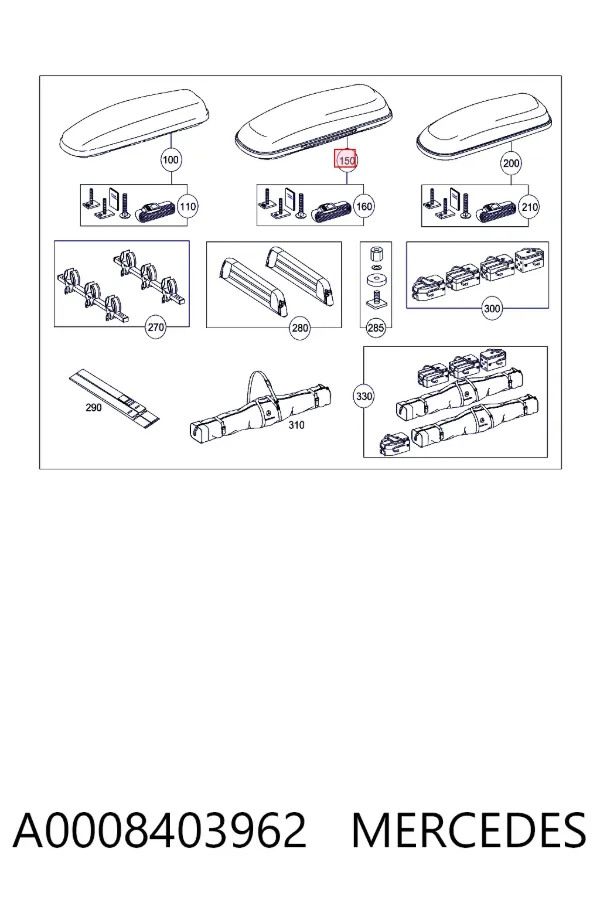 Багажник даху A0008403962 Mercedes