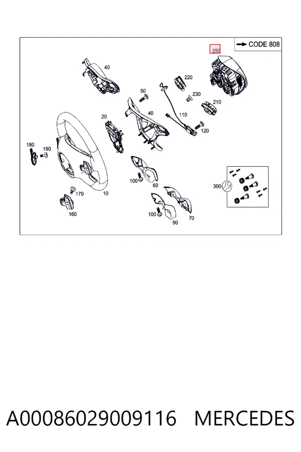 A0008602900 Mercedes Подушка безпеки, водійська, AIRBAG