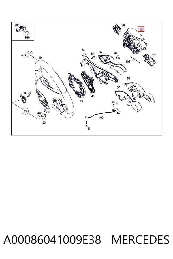 Подушка безпеки, водійська, AIRBAG A0008604100 Mercedes