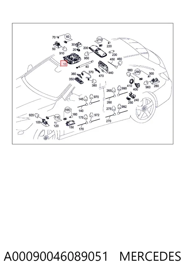 Плафон освітлення кабіни A00090046089051 Mercedes