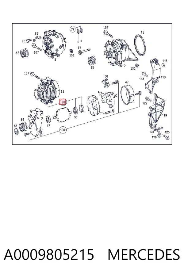 Підшипник генератора A0009805215 Mercedes