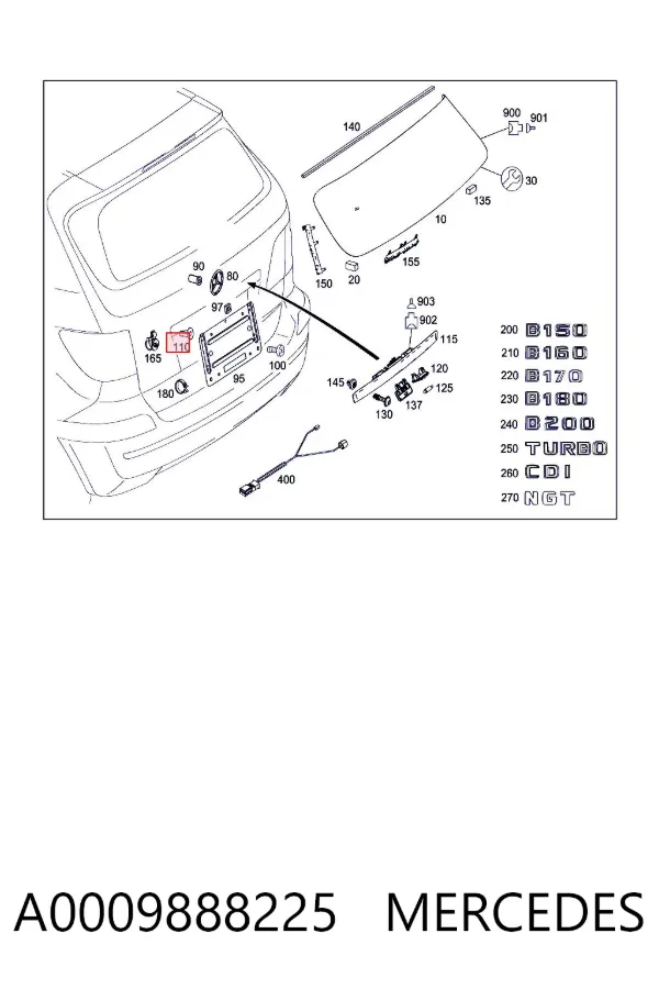  A0009888225 Mercedes