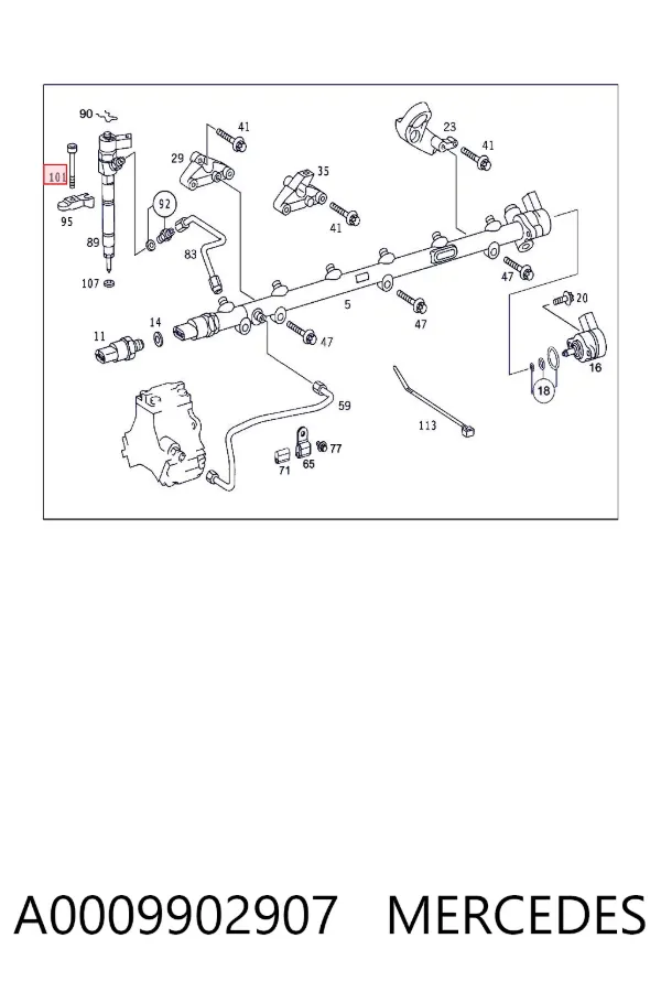 Болт кріплення форсунки A0009902907 Mercedes