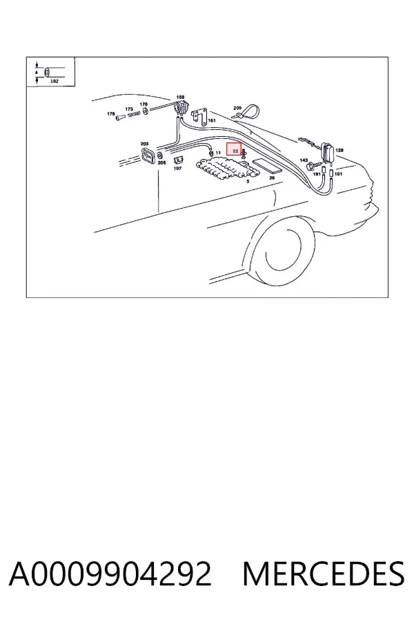 Пістон (кліп) кріплення решітки радіатора до панелі A0009904292 Mercedes