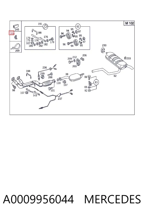 Фіксатор (скоба) проводки A0009956044 Mercedes
