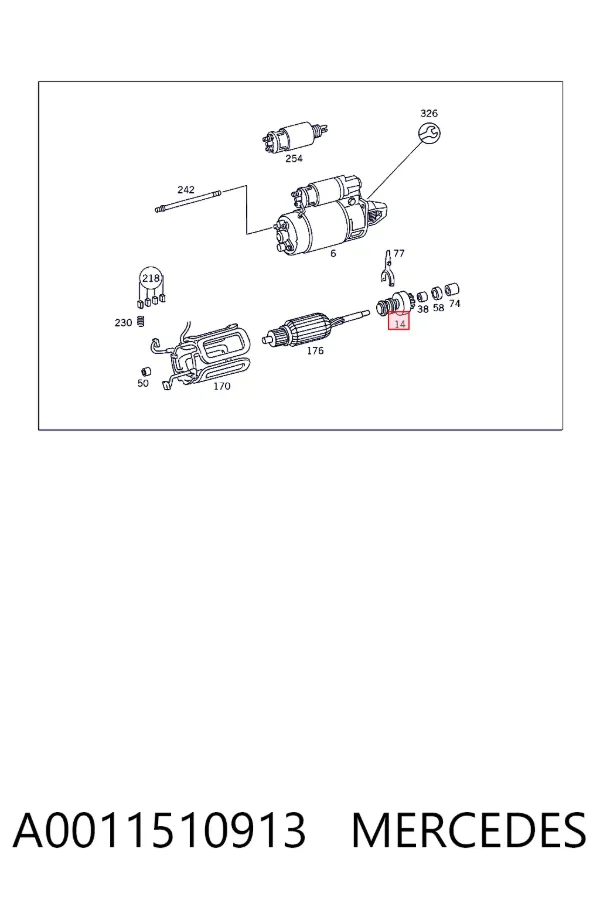 Бендикс стартера A0011510913 Mercedes