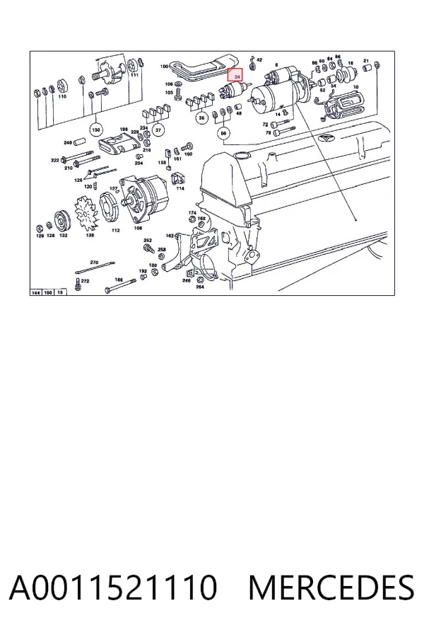 Втягуюче реле стартера A0011521110 Mercedes