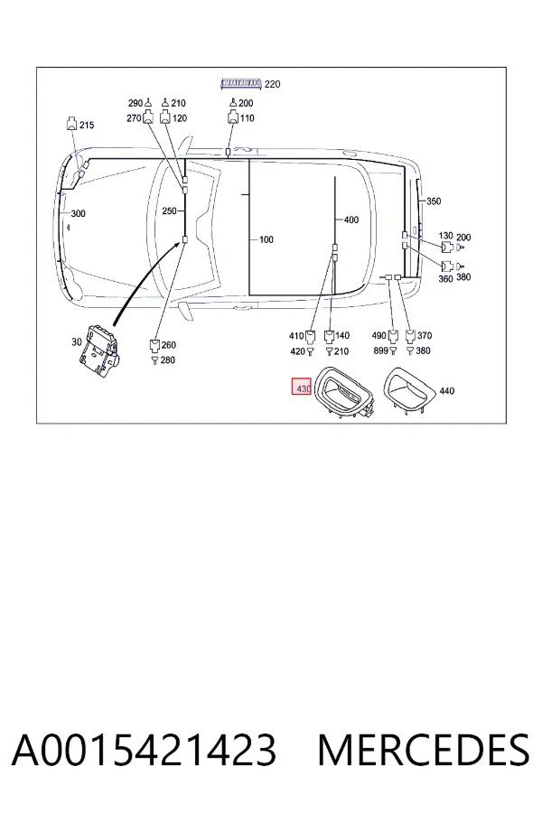 Дисплей парктроніка A0015421423 Mercedes