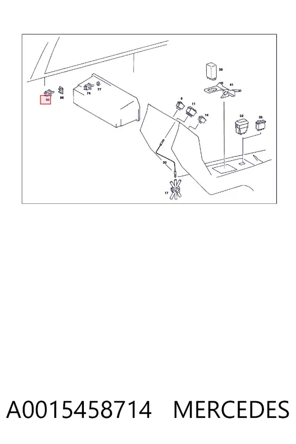 Вимикач контролю положення ручного гальма A0015458714 Mercedes