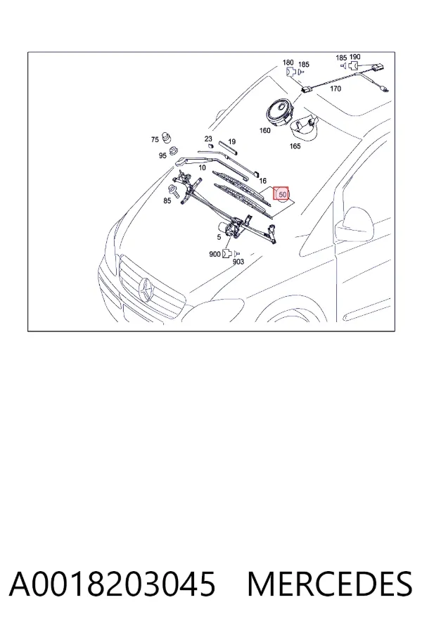 Щітки склоочисника A0018203045 Mercedes