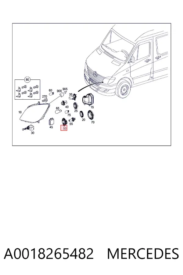 Цоколь лампи в фару A0018265482 Mercedes