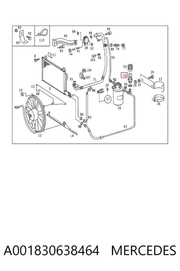 Клапан заправки кондиціонера A0018306384 Mercedes