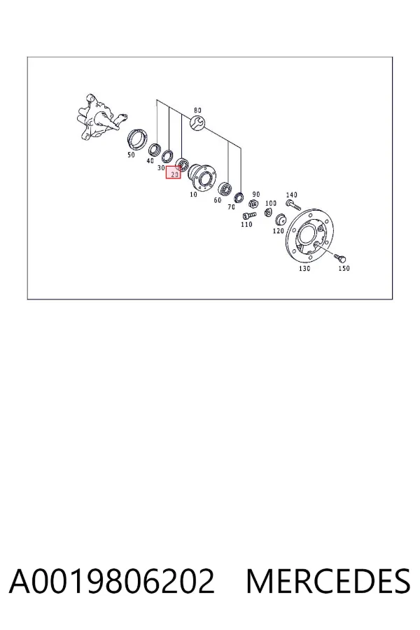 Підшипник ступиці A0019806202 Mercedes