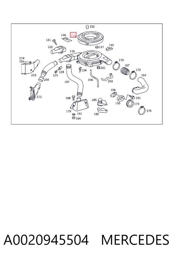 Повітряний фільтр A0020945504 Mercedes