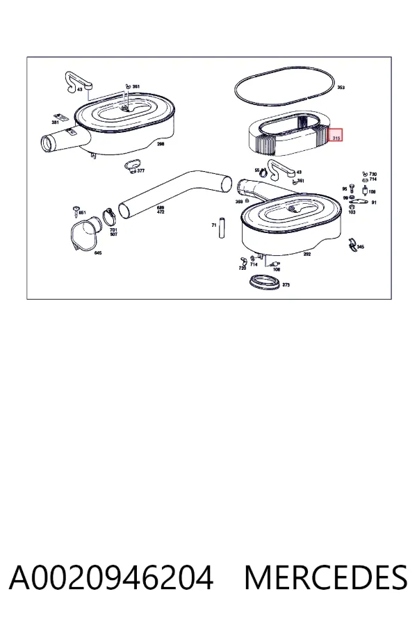 Повітряний фільтр A0020946204 Mercedes