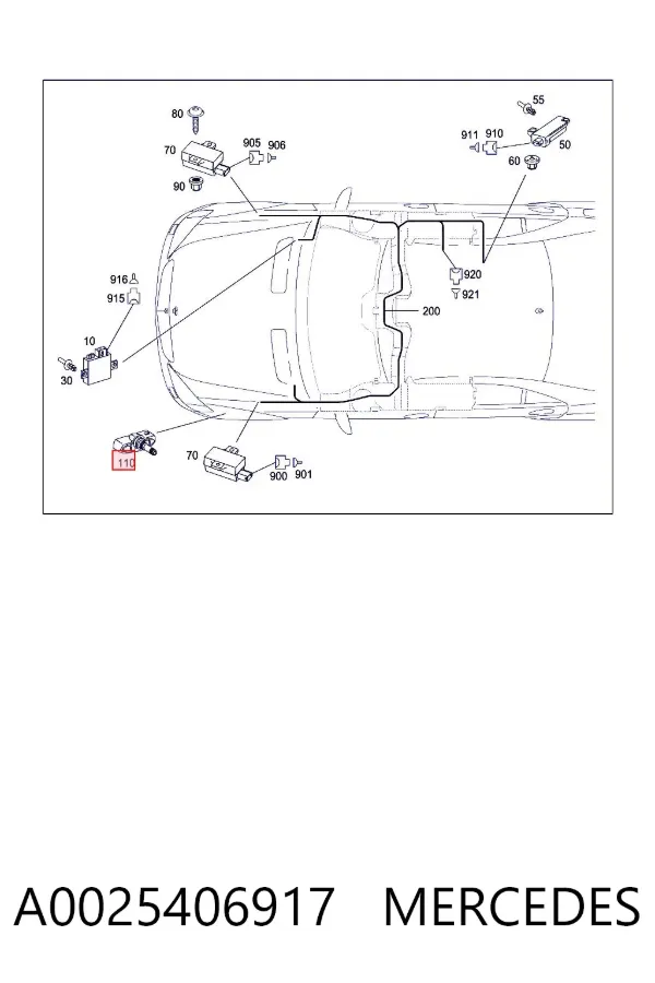 Датчик тиску в шинах A0025406917 Mercedes