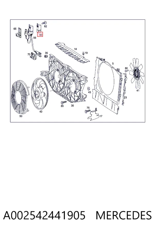 Реле вентилятора A002542441905 Mercedes