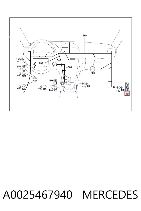 Розподільча колодка (розгалужувач CAN-шини) A0025467940 Mercedes