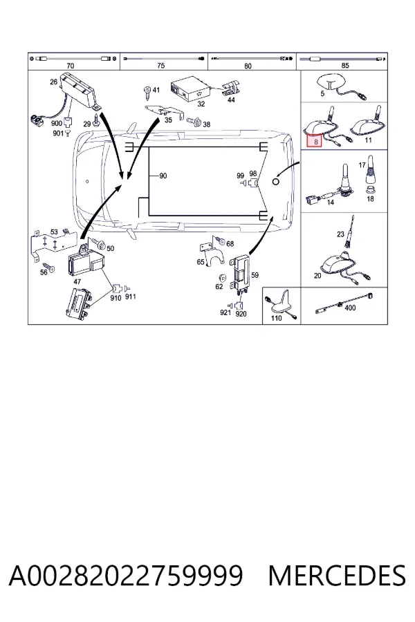 Антена Mercedes A0028202275 ціна, від 26.67 USD
