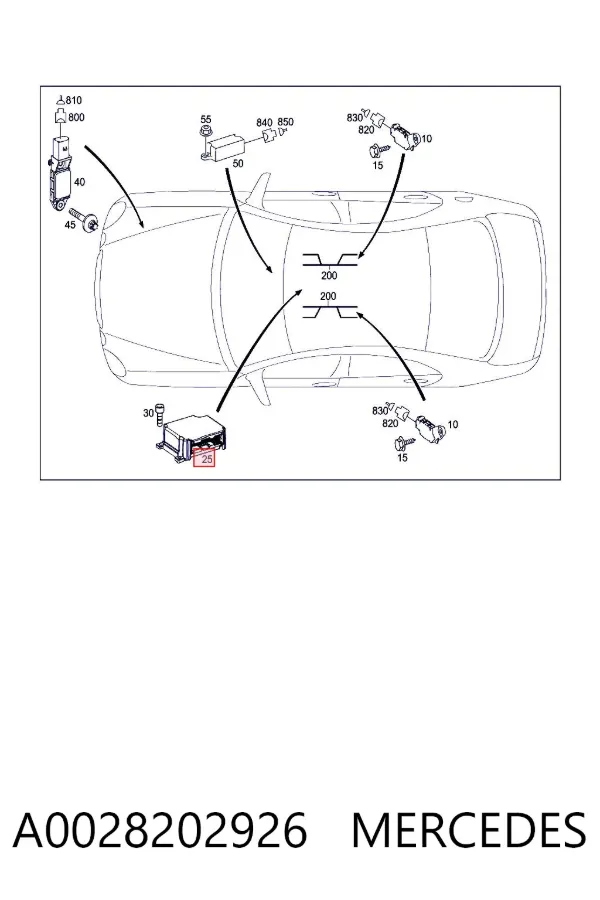Модуль-процесор керування подушки безпеки A0028202926 Mercedes