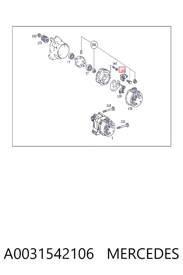 Реле генератора A0031542106 Mercedes