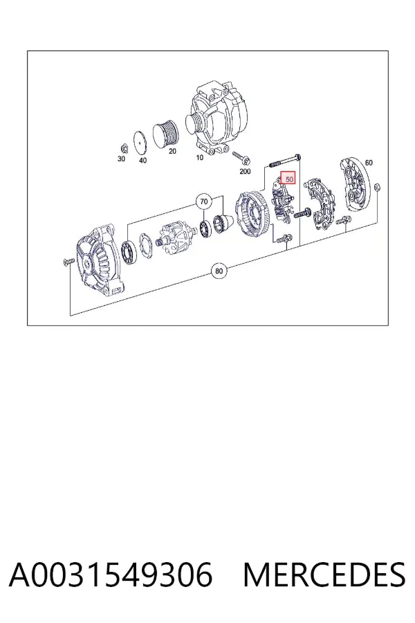 Реле генератора A0031549306 Mercedes