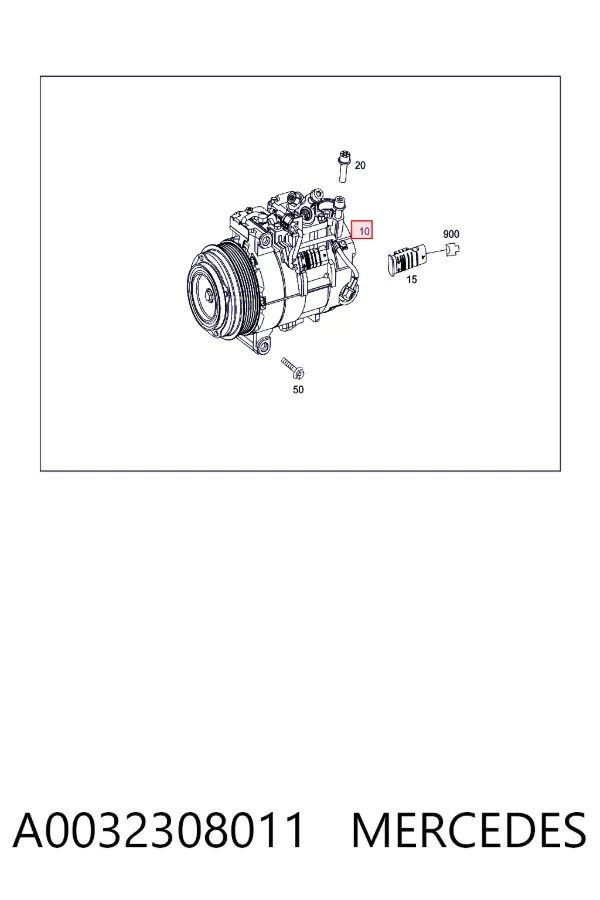 Компресор кондиціонера A0032308011 Mercedes
