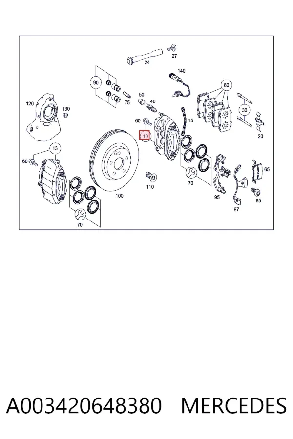A0034206483 Mercedes Супорт гальмівний передній правий