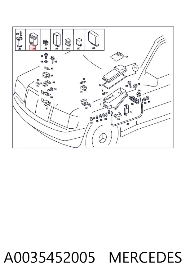 Реле електробензонасосу A0035452005 Mercedes