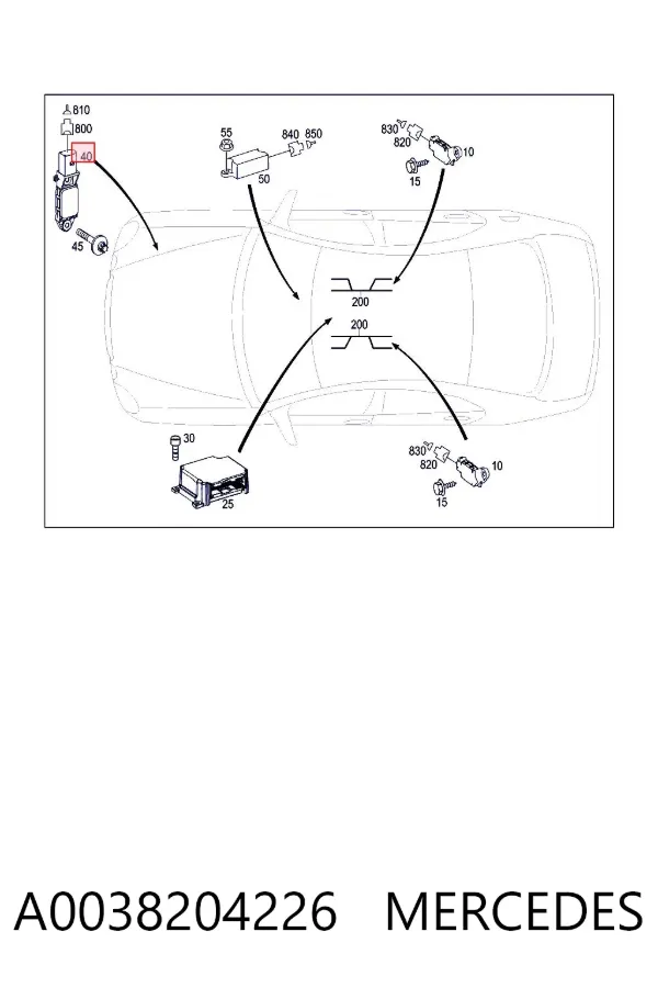 Датчик удару A0038204226 Mercedes