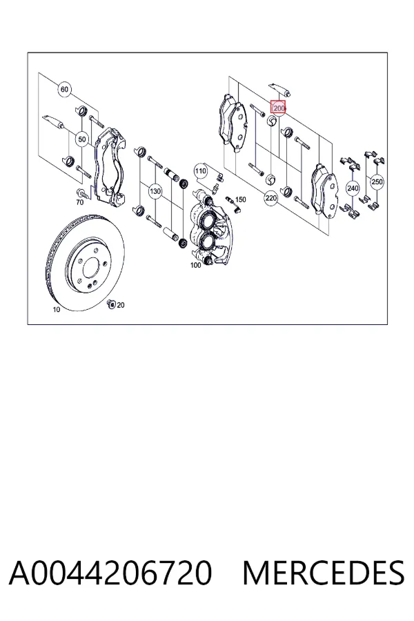 Передні тормозні колодки A0044206720 Mercedes