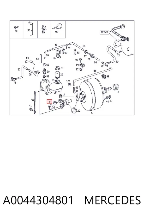 Головний гальмівний циліндр A0044304801 Mercedes