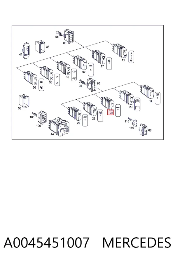 Кнопка блокування дверей A0045451007 Mercedes
