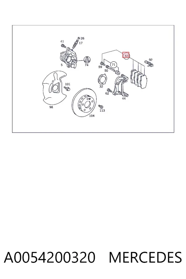 Передні тормозні колодки A0054200320 Mercedes