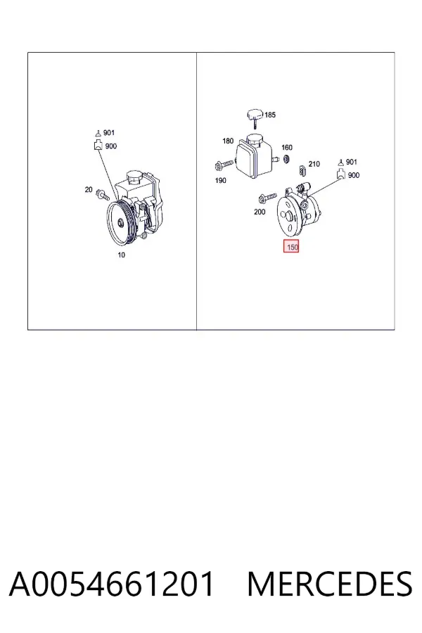 Насос ГУР A0054661201 Mercedes
