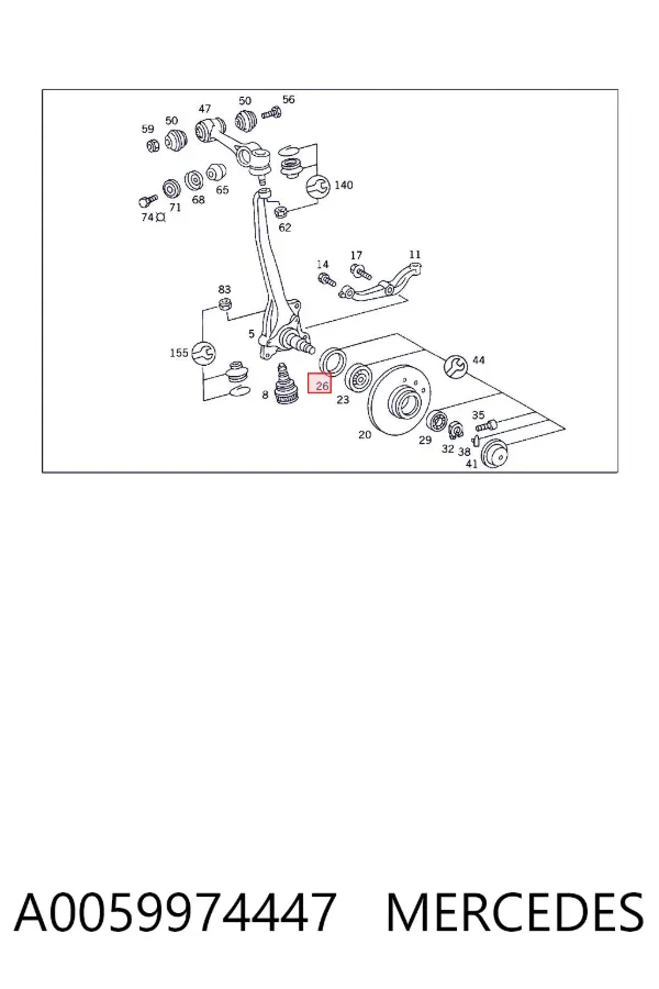Сальник передньої маточини A0059974447 Mercedes