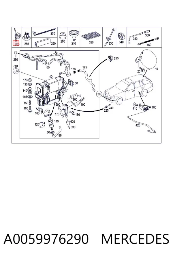 Хомут пластиковий універсальний A0059976290 Mercedes