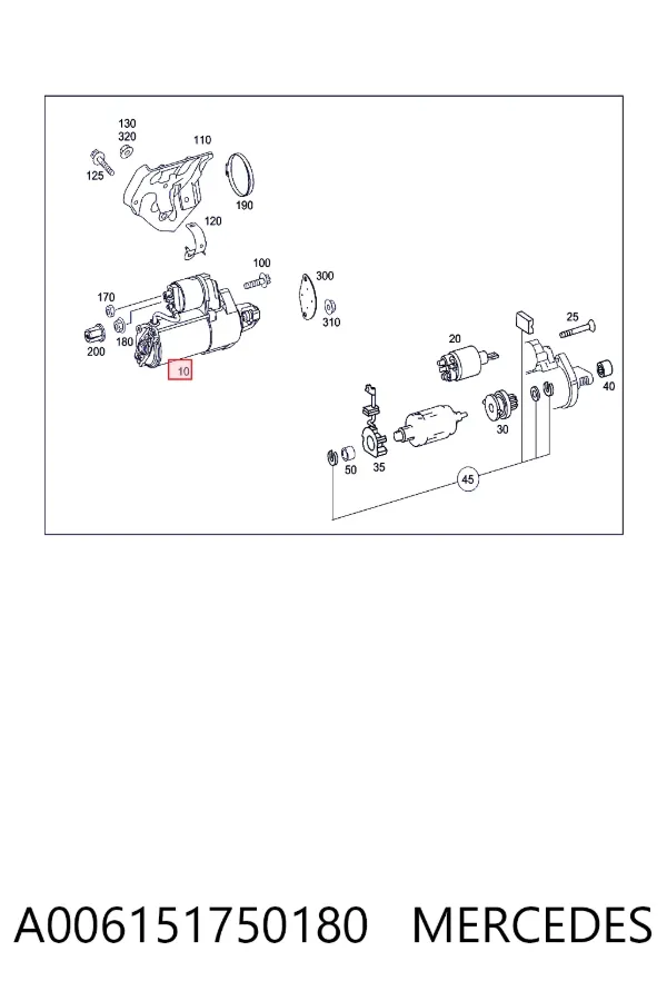 Стартер Mercedes A0061517501 ціна, від 88.65 USD