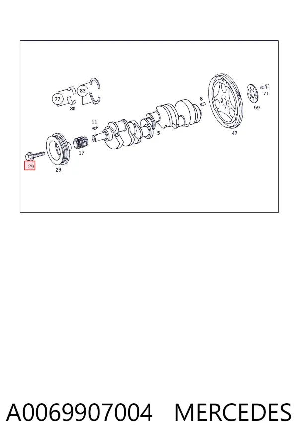 Болт колінвалу A0069907004 Mercedes
