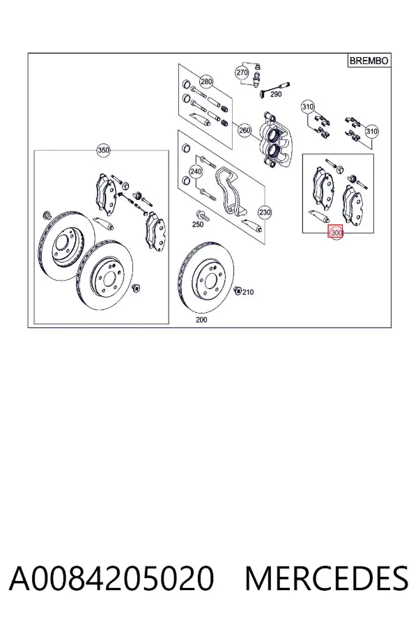 Передні тормозні колодки A0084205020 Mercedes