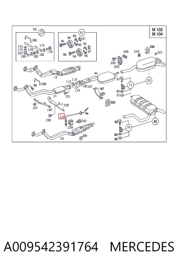 A0095423917 Mercedes Лямбдазонд, датчик кисню до каталізатора