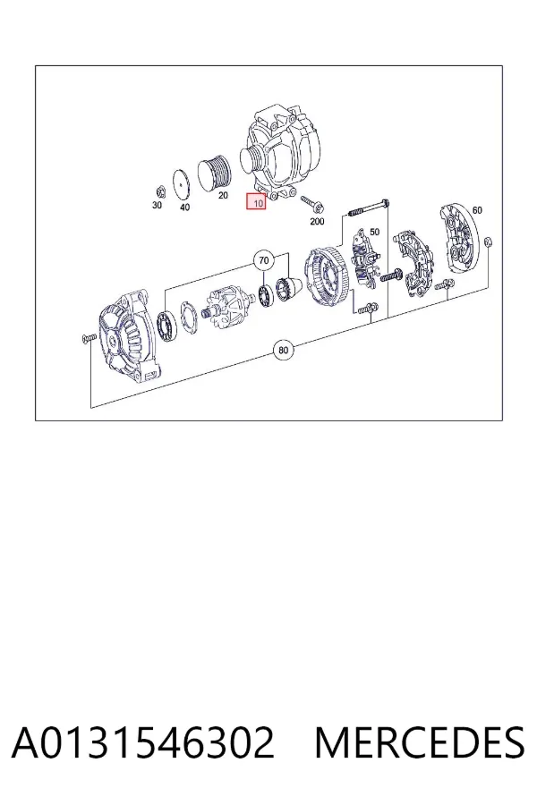 Генератор A0131546302 Mercedes
