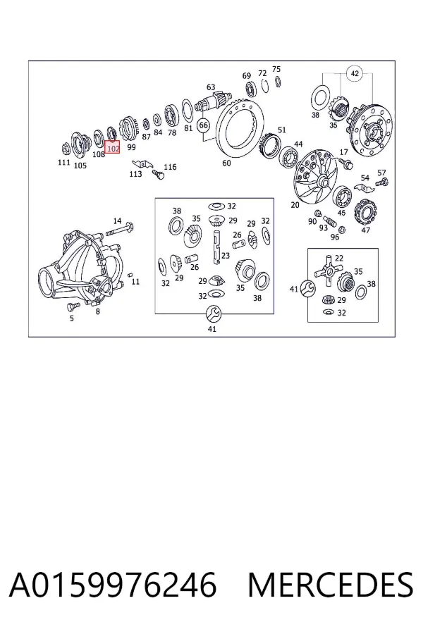 Сальник редуктора заднього моста A0159976246 Mercedes
